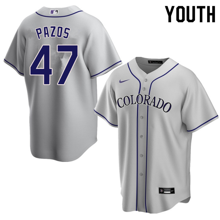 Nike Youth #47 James Pazos Colorado Rockies Baseball Jerseys Sale-Gray - Click Image to Close